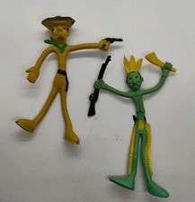 Cowboy And Indian Native American Vintage Bendable Figures Toys Lot Of 2