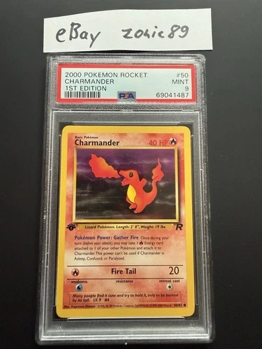 Pokemon 2000 EN Team Rocket 1st Edition Charmander / Glumanda 50/82 **PSA 9**