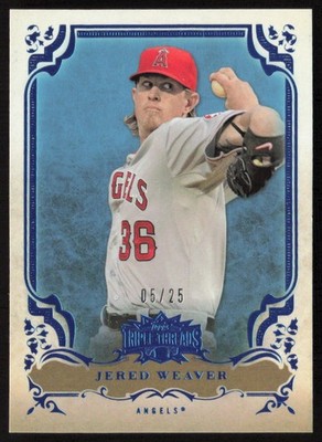 2013 Topps Triple Threads Sapphire #/25 Jered Weaver #83 Los Angeles Angels