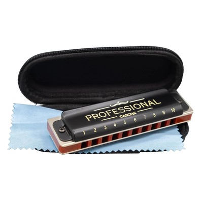 Professional Blues Harmonica in C (incl. case and cleaning cloth) | Englisch