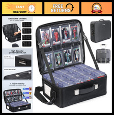 Adjustable Trading Card Storage Box with Dividers - Portable Card Carrying Case