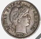 1904-P Barber Dime VF Ungraded