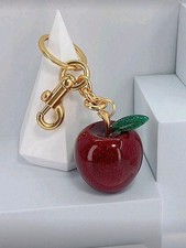 Red Apple 🍎 Resin Large Hand Bag Charm Keyring Dangle Fruit Trending Gift New