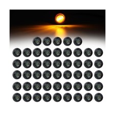 50 Pcs Mini Round 3/4" 3 LED Smoked Lens with Amber Side Marker... Fast USA SHIP