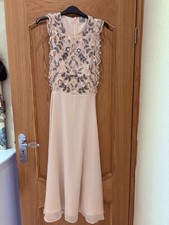 ASOS Flower Embellished Dress Pale Pink Size 8 cut out sides wedding occasion