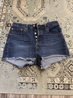 Levi's 501 Women's Blue Denim Cut Off Jean Shorts