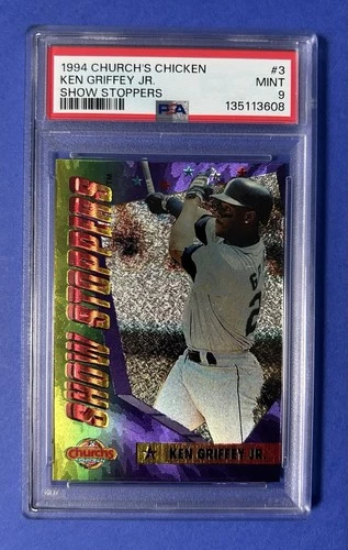 1994 Church’s Chicken Ken Griffey Jr Showstoppers #3 PSA 9 MINT