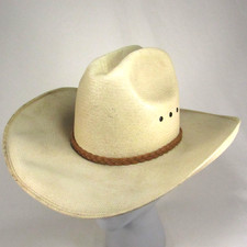 Genuine Shantung Straw Cowboy Hat Made In Mexico 6-5/8 Leather Hat Band