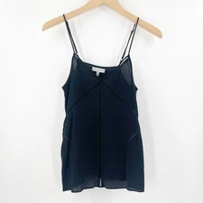 CAMI NYC Camisole Tank Size Small 100% Silk Black Luxury Designer Cutout Detail