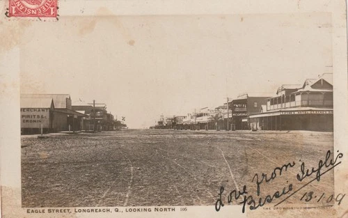 Vintage Postcard  EAGLE ST LONGREACH WESTERN QLD RPPC 1900s