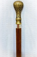 Designer Brass Victorian Handle Wooden Vintage Style Walking Stick Cane Antique
