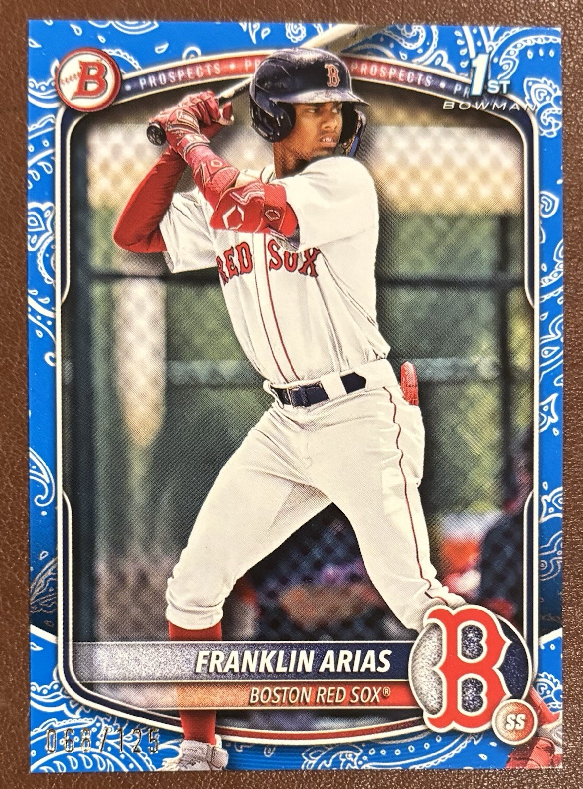 2025 Bowman - Prospects Franklin Arias #BP-67 Blue Pattern /125 (RC)
