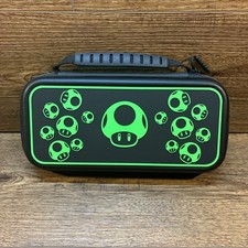 Nintendo Switch Travel Case Glow In Dark Mario Goomba PDP Black Green Used 1 Tim