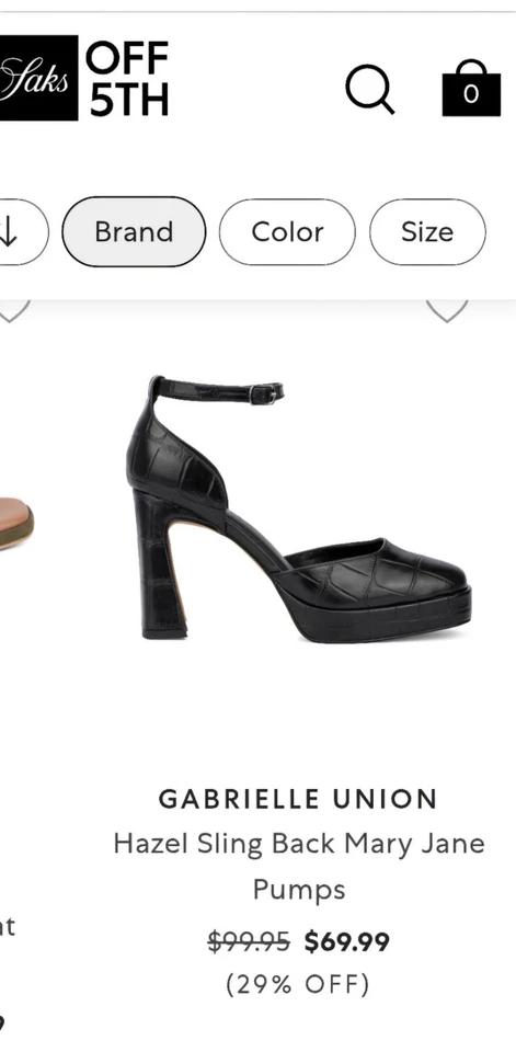 Gabrielle Union "Hazel" Tacones Negros Plataforma Eslinga, Talla 10, Nuevos Foto 4 de 4