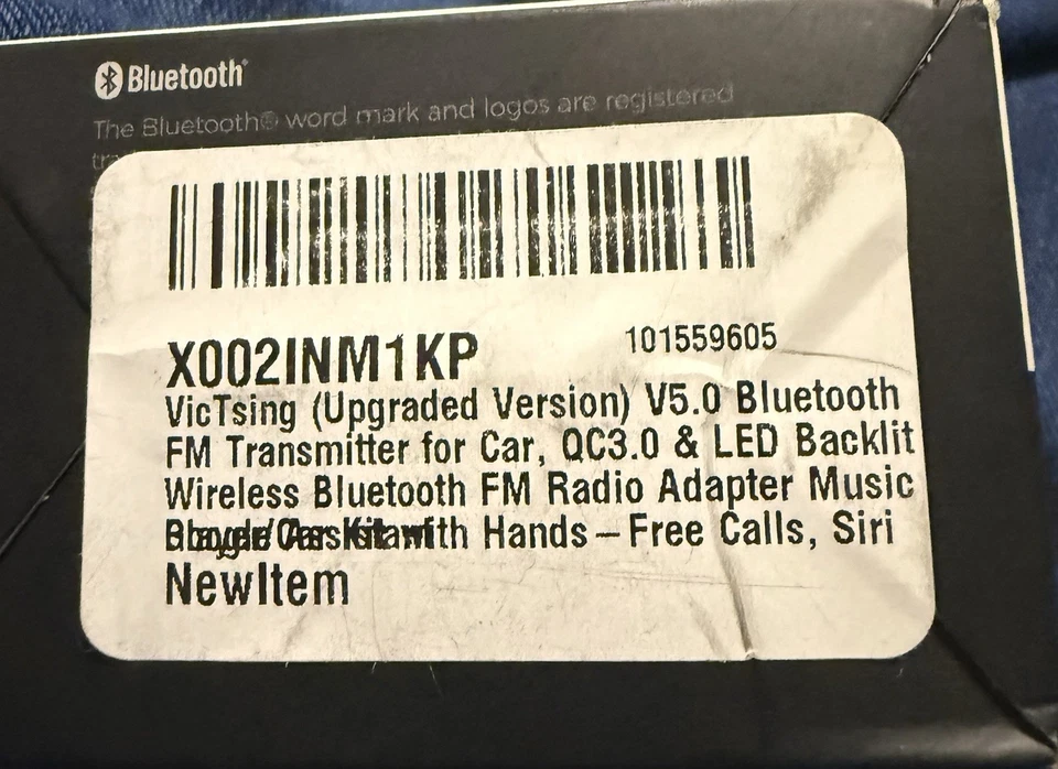 VicTsing Bluetooth FM Transmitter Adapter, QC3.02 Microphones Radio Adapter NEW - Image 2 of 4