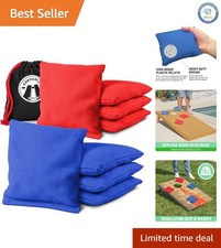 Official Regulation Cornhole Bean Bags Set of 8 - All Weather Fun Red Blue
