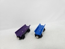 Thomas Friends Wooden Railway 2 X Blue Purple Barrel Car Train Tank Engine GUC