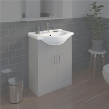 Bathroom WC Basin 650mm Compact Sink Single Tap Hole White BASIN ONLY