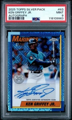 2025 TOPPS SILVER PACK KEN GRIFFEY JR. AUTOGRAPH PSA 9 24/50