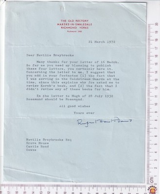 Rupert Hart-Davis Autogramm 1p Brief 1972 Herausgeber Verlag Literaturerlaubnis
