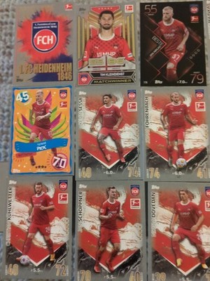 Match Attax Bundesliga 23/24 Team FC Heidenheim 12 Karten Matchwinner, Club Logo