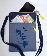 Geräumige Handy-Geldbörse, mittelgroße stylische Umhängetasche, Handarbeit