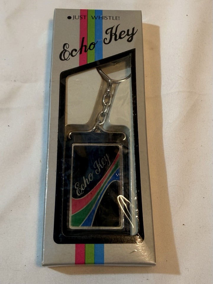 A deadstock 80s whistle-activated key finder — genuinely useful, hilariously retro, and a total time-capsule gadget.