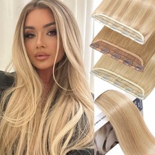 Clip In Real Remy Hair One Piece Thick Hairpiece Highlight Human Hair Extensions