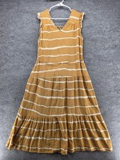 Simply Vera Vera Wang Dress Womens Large Yellow Stripe V Neck Sundress