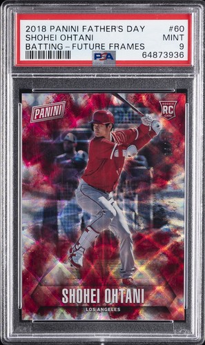2018 PANINI FATHER'S DAY BATTING-FUTURE FRAMES #60 SHOHEI OHTANI RC /50 PSA 9