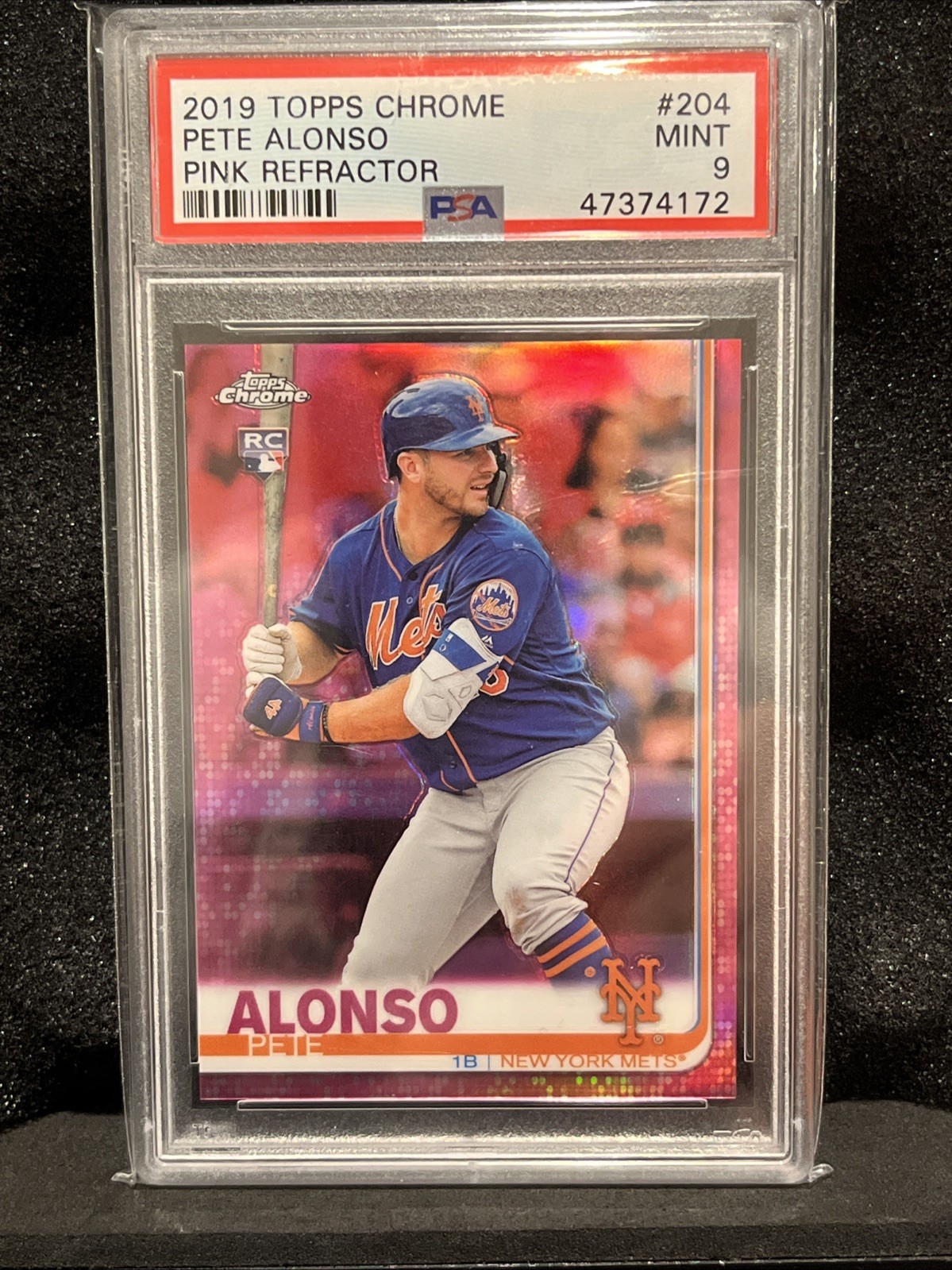 2019 Topps Chrome - Pete Alonso #204 Pink Refractor (RC) PSA 9