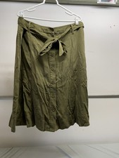 Talbots Lyocell Skirt, Buttons, Pockets, Green, Size 18, NEW