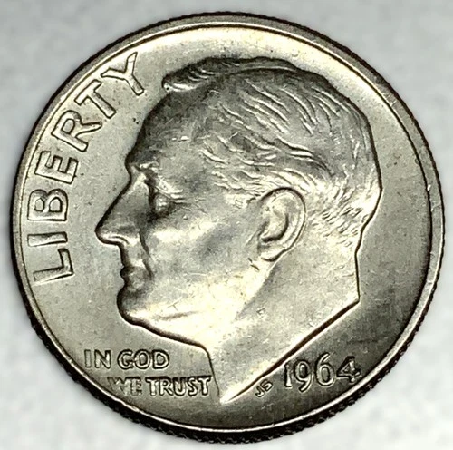 1964-D Roosevelt Dime - Circulated Condition - 90% Silver - US Coin - 3190