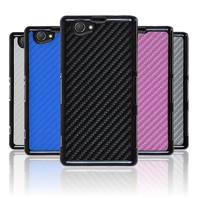 Hardcase für Sony Xperia Z1 Compact Hülle  Carbonoptik + 2 Schutzfolien