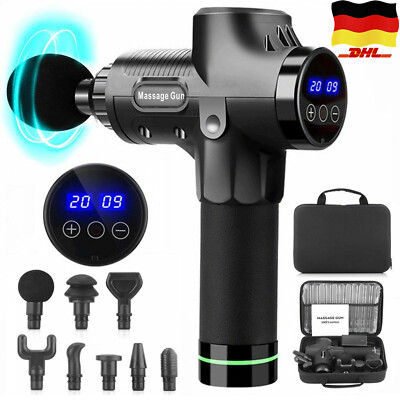 Electric LCD Massage Gun Massagepistole Massager Muscle Massagegerät mit 8 Köpfe