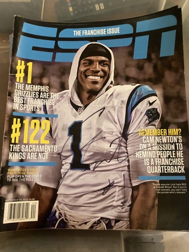 Cam Newton autograf magazyn ESPN podpisany Carolina Panthers Auburn - Zdjęcie 1 z 1