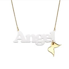 Angel Necklace Gift For Her Womens Ladies Girls Angelic Golden Gold Wings Charm
