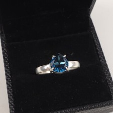 London Blue Topaz Gemstone 925 Sterling Silver Handmade Jewelry Ring Gift
