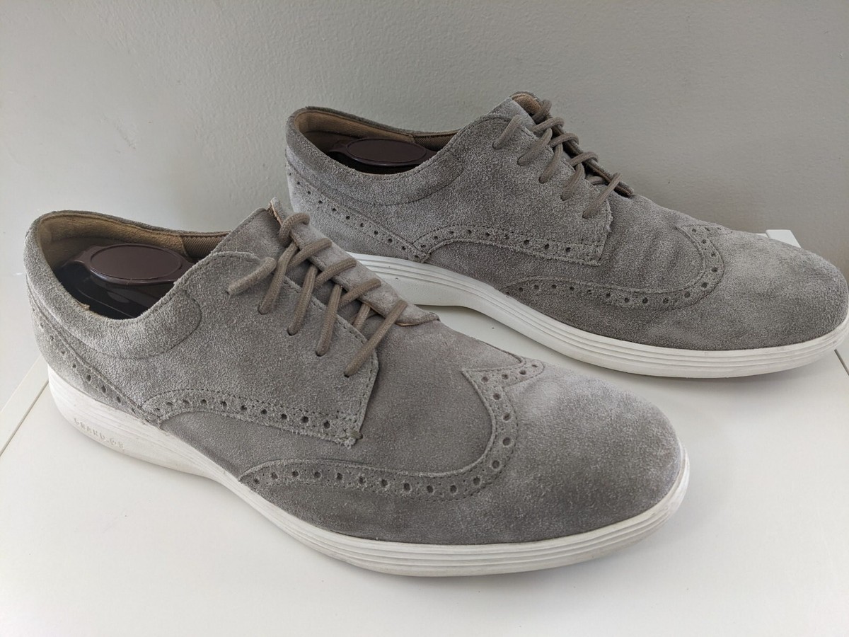 Cole Haan Dark Gray Suede Wingtip Oxfords Cole Haan Cole Haan Grand Tour Wingtip Oxford Shoes 10.5  main image 3