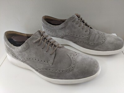cole haan grey dress shoes Cole Haan Grand OS Grey Suede Wingtip Shoes Mens 12 M Casual Dress Work  Shoes