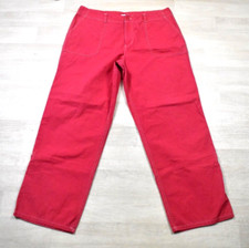 90s Y2K Liz Claiborne Michaela Baggy Utility Pants Womens Red 16 VTG 1999
