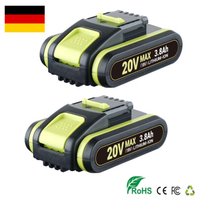 2pc 3,8Ah Li-ion Battery 20V max WA3551 WA3553 Battery WA3572 PowerTool für Worx