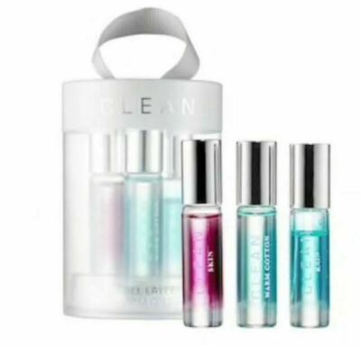CLEAN Women's 3-Piece Eau De Parfum SET Perfume Warm Cotton Skin Rain Rollerball