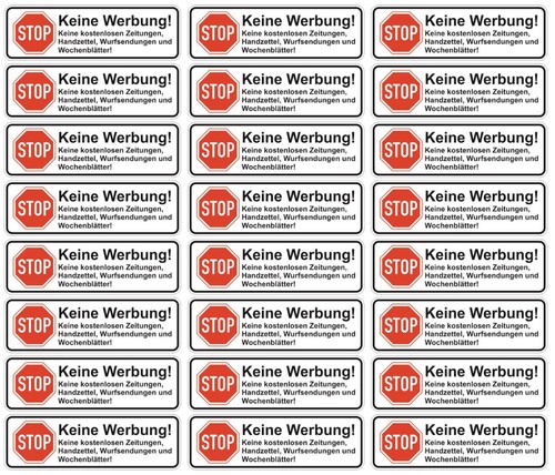 24x Aufkleber für Briefkasten STOPP KEINE WERBUNG und ZEITUNGEN UV geschützt - Bild 3 von 4