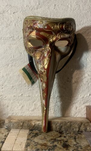 Venetian Mask Made in Italy Venezia, Music Theme, Maschera Del Galeoni Seal NWT - Afbeelding 1 van 8