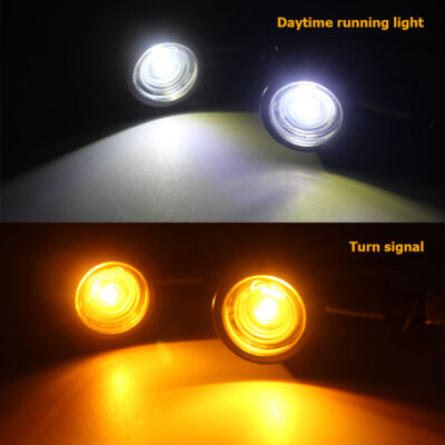 Black Motorcycle Amber Bullet Blinker LED Blinker Signals Turn Tail Light 2set E