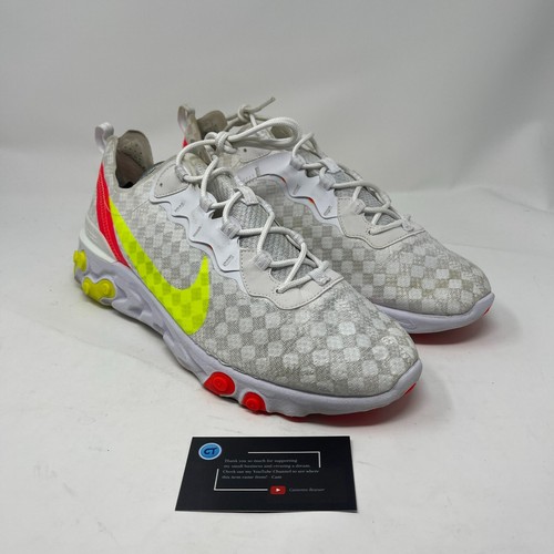 Nike React Element 55 Checkered White 