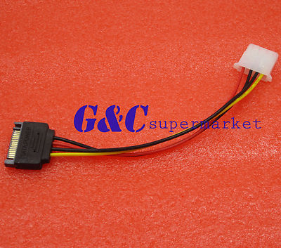 10PCS SATA 15-pin Male Power Cable to Molex IDE 4-pin Female Power Drive Adapter