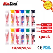 60/120 Pc MacDent Dental Gutta Percha Points Endodntic .02/.04/.06 Taper 15#-80#