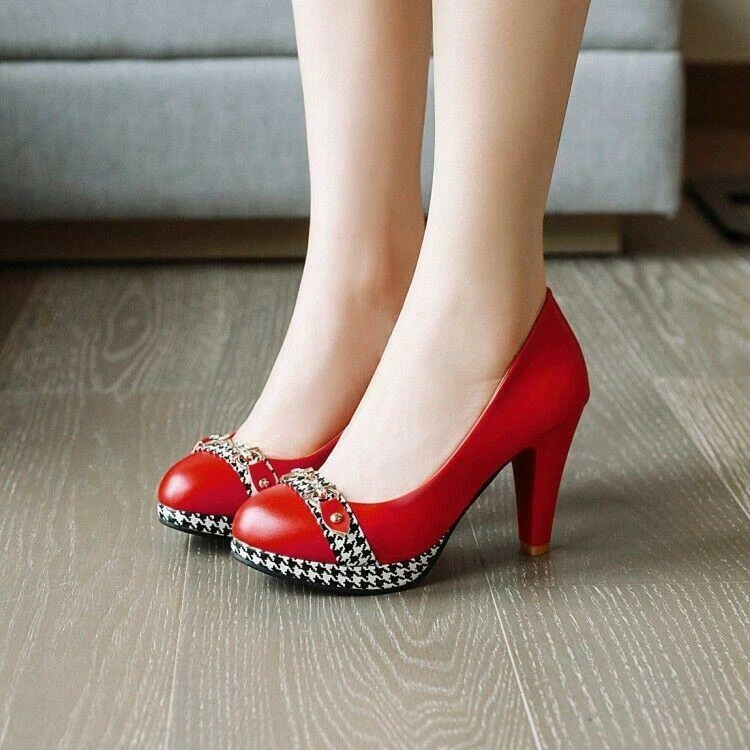 Retro high cheap heel shoes